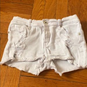 White jean shorts